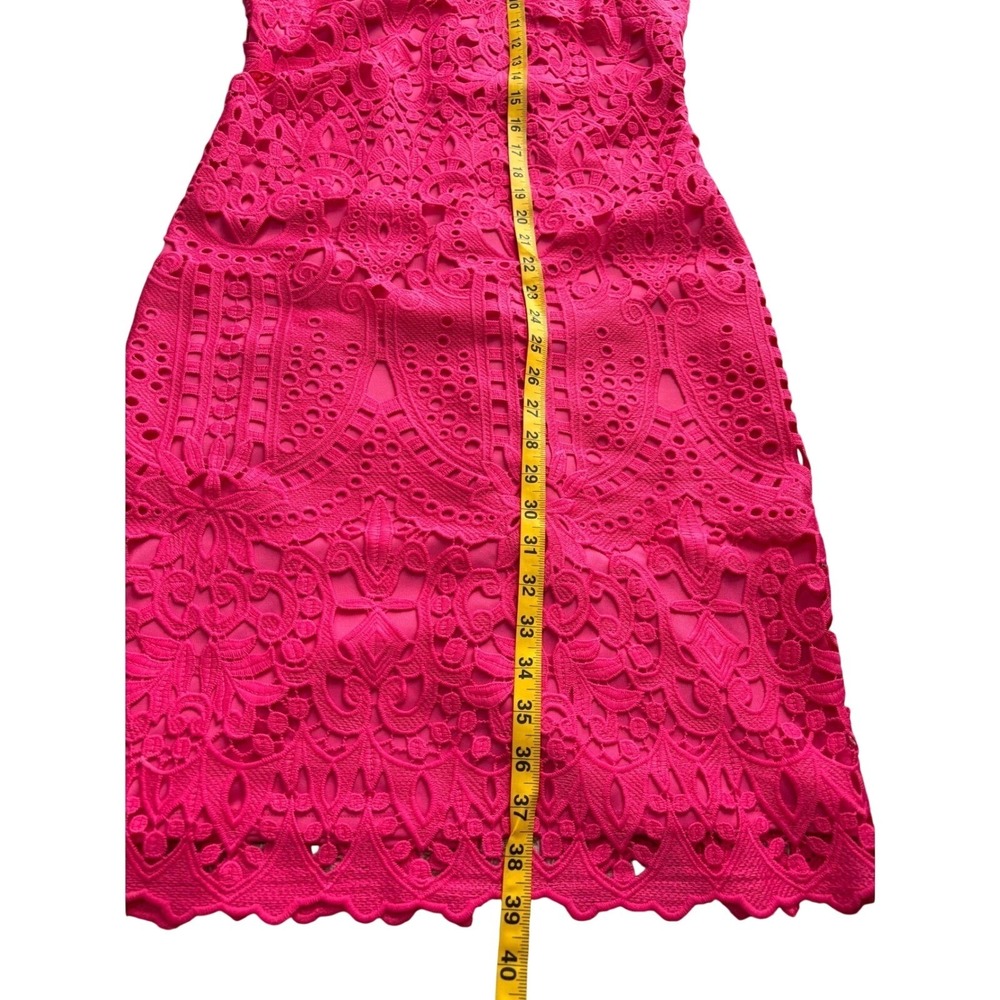 Pink Lace Dress Sleeveless High Neck V-Cutout‎ D3515 Size 4 - Picture 5 of 9